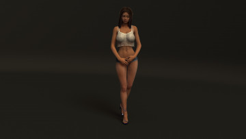 Картинка 3д+графика люди+ people фон взгляд девушка