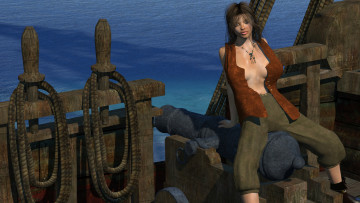 Картинка 3д+графика люди+ people пират фон взгляд девушка