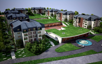 Картинка 3д+графика архитектура+ architecture лето дома