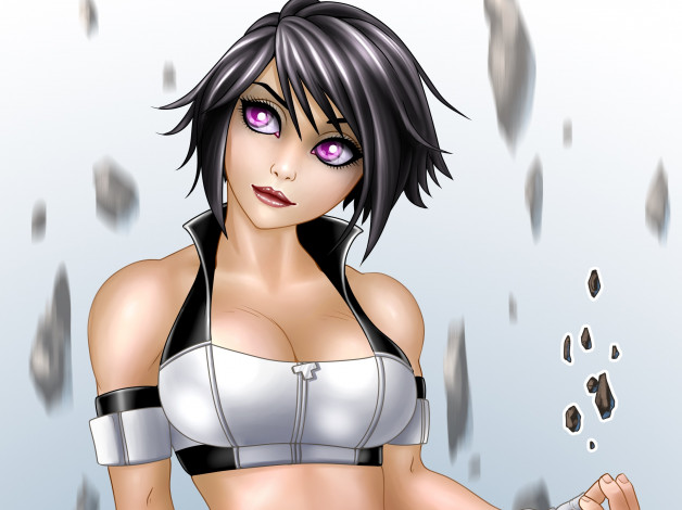 Обои картинки фото рисованное, люди, фон, взгляд, девушка