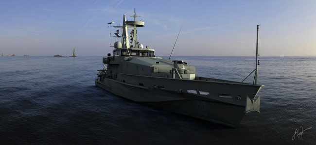 Обои картинки фото корабли, 3d, маяк, корабль, море