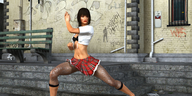 Обои картинки фото 3д графика, люди , people, девушка, взгляд, фон, поза