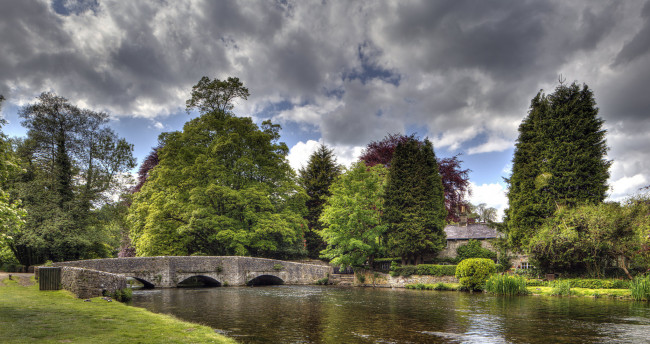 Обои картинки фото природа, реки, озера, мост, река, лес