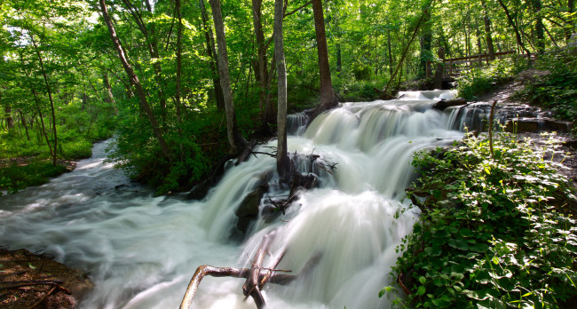 Обои картинки фото природа, водопады, водопад, река, лес