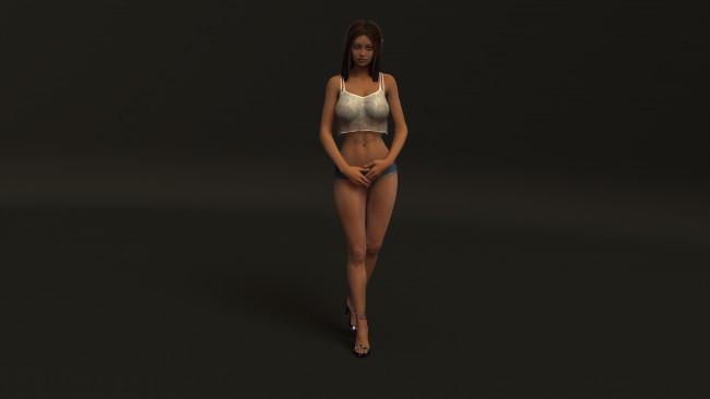 Обои картинки фото 3д графика, люди , people, фон, взгляд, девушка