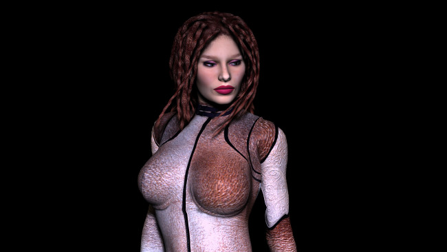 Обои картинки фото 3д графика, люди , people, взгляд, девушка, фон