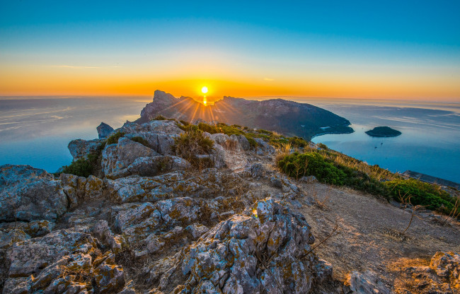 Обои картинки фото природа, восходы, закаты, рассвет, скалы, мыс, океан