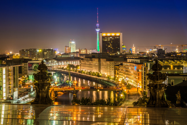 Обои картинки фото города, - огни ночного города, огни, здания, ночь, город