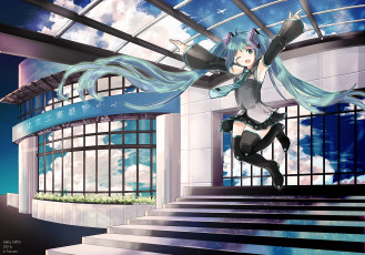 Картинка аниме vocaloid фон девушка взгляд