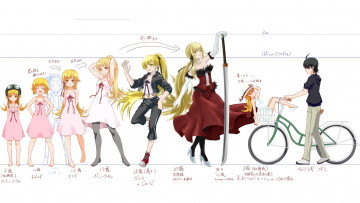 Картинка аниме bakemonogatari парень девушки