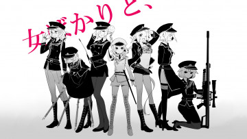 Картинка аниме оружие +техника +технологии фон взгляд девушки