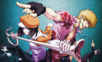 Картинка аниме bakemonogatari парень девушка мальчик