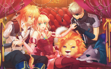 Картинка moujuutsukai+to+oujisama аниме украшения повязка волк занавески лев miko диван art tiana matheus alfred visual novel beast master and prince