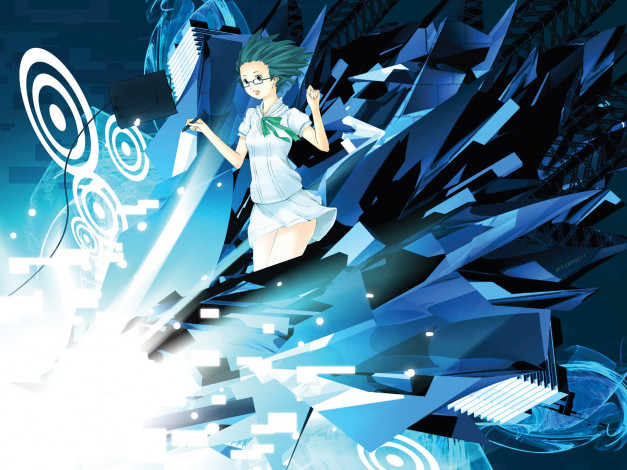 Обои картинки фото аниме, unknown,  другое, девушка, взгляд, фон