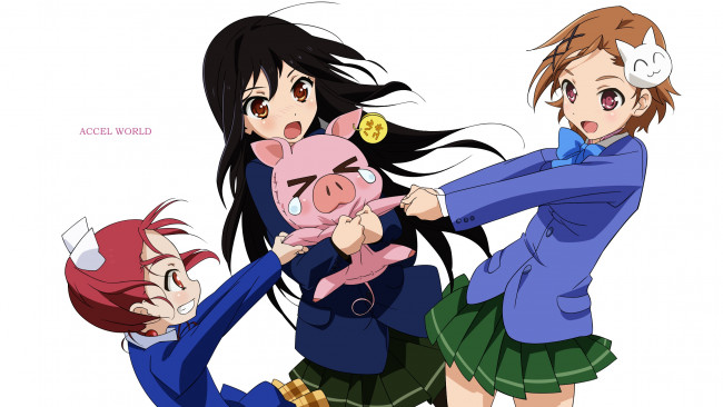 Обои картинки фото accel world, аниме, девушки, фон, взгляд