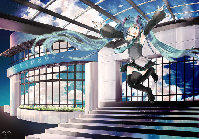 Обои картинки фото аниме, vocaloid, фон, девушка, взгляд