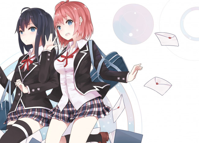 Обои картинки фото аниме, oregairu, девочки