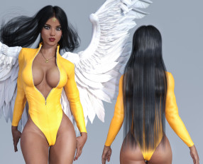 Картинка 3д+графика люди+ people девушка взгляд фон