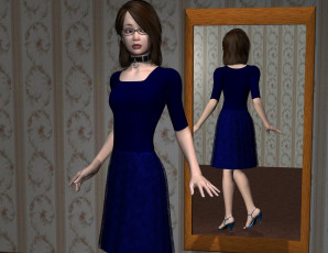 Картинка 3д+графика люди+ people девушка взгляд фон