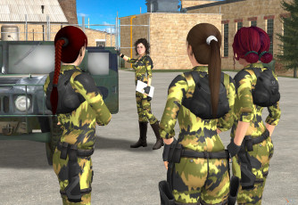 Картинка 3д+графика армия+ military фон взгляд девушки