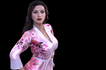 Картинка 3д+графика люди+ people девушка взгляд фон