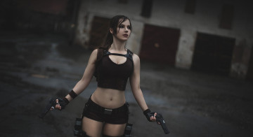 Картинка девушки -unsort+ девушки+с+оружием оружие девушка взгляд фон