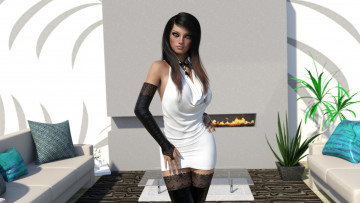 Картинка 3д+графика люди+ people девушка взгляд фон