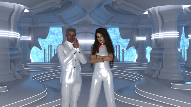 Обои картинки фото 3д графика, фантазия , fantasy, девушка, взгляд, фон