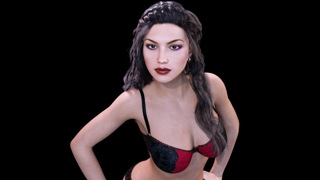 Обои картинки фото 3д графика, люди , people, девушка, взгляд, фон