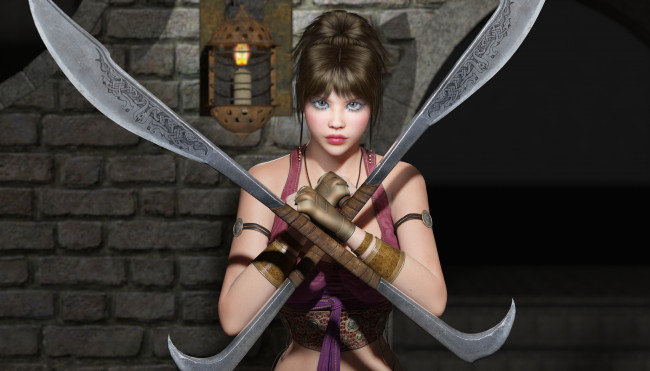 Обои картинки фото 3д графика, фантазия , fantasy, девушка, взгляд, фон