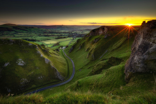 Обои картинки фото природа, дороги, peak, district, winnats, pass, англия