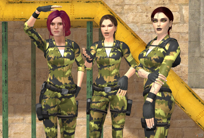 Обои картинки фото 3д графика, армия , military, фон, взгляд, девушки