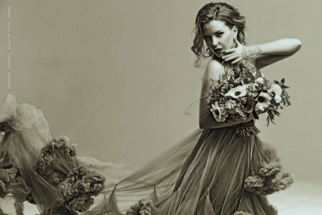 Обои картинки фото календари, компьютерный дизайн, женщина, украшение, букет, девушка, цветы, 2019, calendar