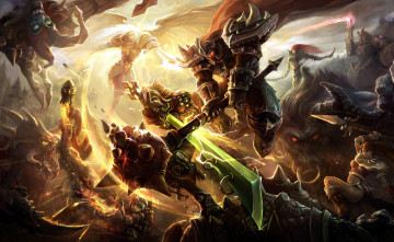 Картинка видео+игры league+of+legends бой персонажи