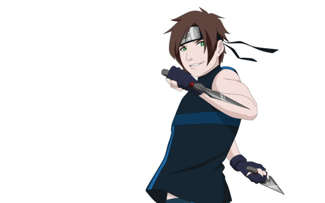 Обои картинки фото аниме, naruto, kei, протектор, кунаи, шиноби