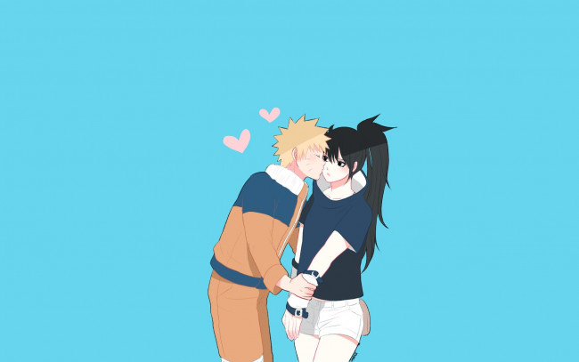 Обои картинки фото аниме, naruto, узумаки, наруто, учиха, саске