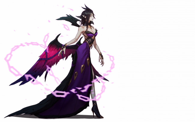 Обои картинки фото видео игры, league of legends, девушка, крылья, morgana
