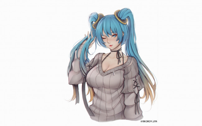 Обои картинки фото видео игры, league of legends, сона, свитер, sona