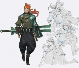 Картинка фэнтези люди парень оружие