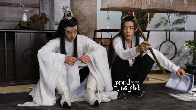 Обои картинки фото разное, знаменитости, ван, ибо, сяо, чжань, костюмы, сценарий, съемки