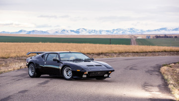 Картинка de+tomaso+pantera автомобили de+tomaso черный поле
