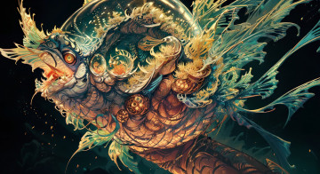 Картинка фэнтези существа нейросети графика нейроарт ai art нейронные сети рисунки нейро искусство