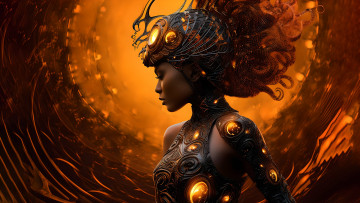 Картинка 3д+графика фантазия+ fantasy нейросети графика нейроарт ai art нейронные сети рисунки нейро искусство девушка