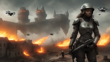 Картинка фэнтези роботы +киборги +механизмы нейросети графика нейроарт ai art нейронные сети рисунки нейро искусство робот