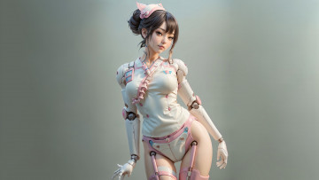 Картинка фэнтези роботы +киборги +механизмы нейросети графика нейроарт ai art нейронные сети рисунки нейро искусство девушка киборг