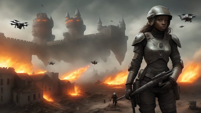 Обои картинки фото фэнтези, роботы,  киборги,  механизмы, нейросети, графика, нейроарт, ai, art, нейронные, сети, рисунки, нейро, искусство, робот