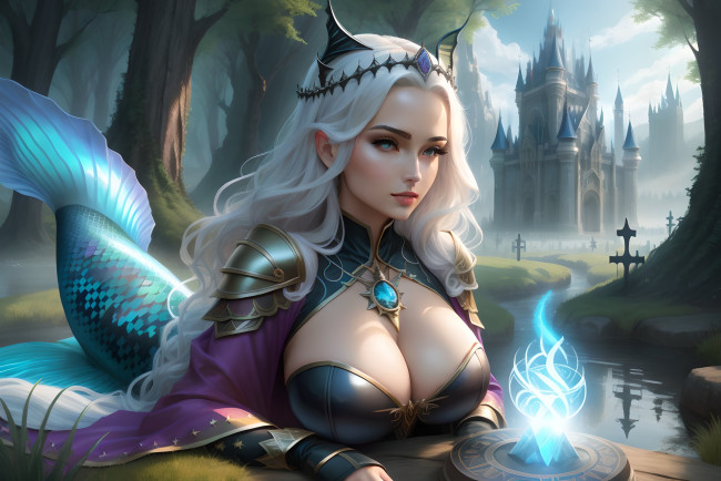 Обои картинки фото фэнтези, русалки, нейросети, графика, нейроарт, ai, art, нейронные, сети, рисунки, нейро, искусство