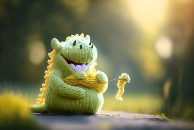 Обои картинки фото разное, ремесла,  поделки,  рукоделие, нейросети, графика, нейроарт, ai, art, нейронные, сети, рисунки, нейро, искусство, вязаный, дракон