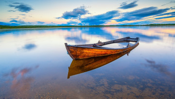 Картинка корабли лодки +шлюпки река лодка отражение