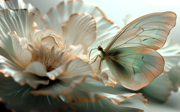обоя разное, компьютерный дизайн, бабочка, цветок